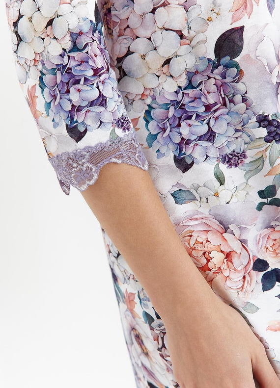 Koszula nocna 471 Cana -fioletowe kwiaty