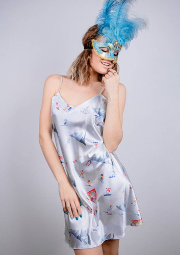 Halka satynowa DK-HK DKaren błękit 015