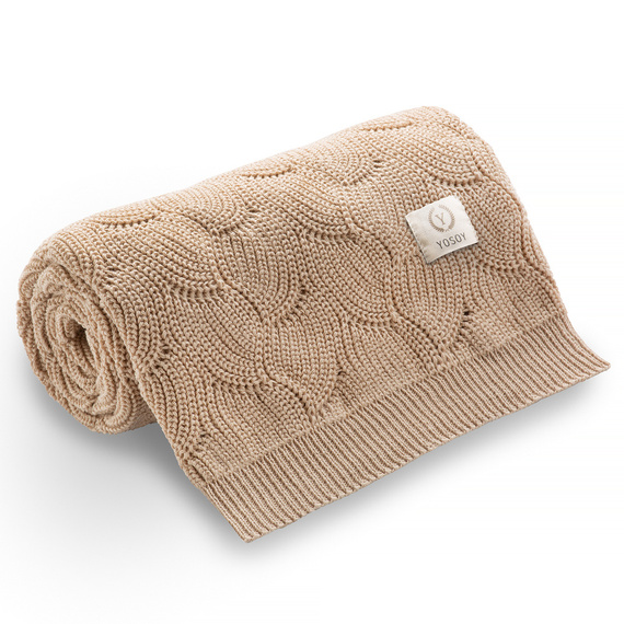 Kocyk WAVES eco cotton Cappuccino Yosoy