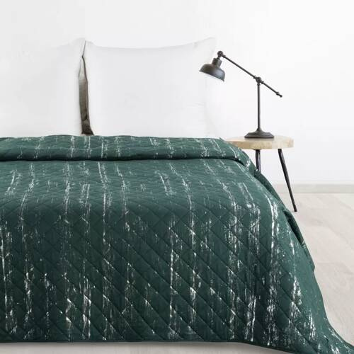 Narzuta dekoracyjna Blink 1 Design91 ciemny zielony/srebrny