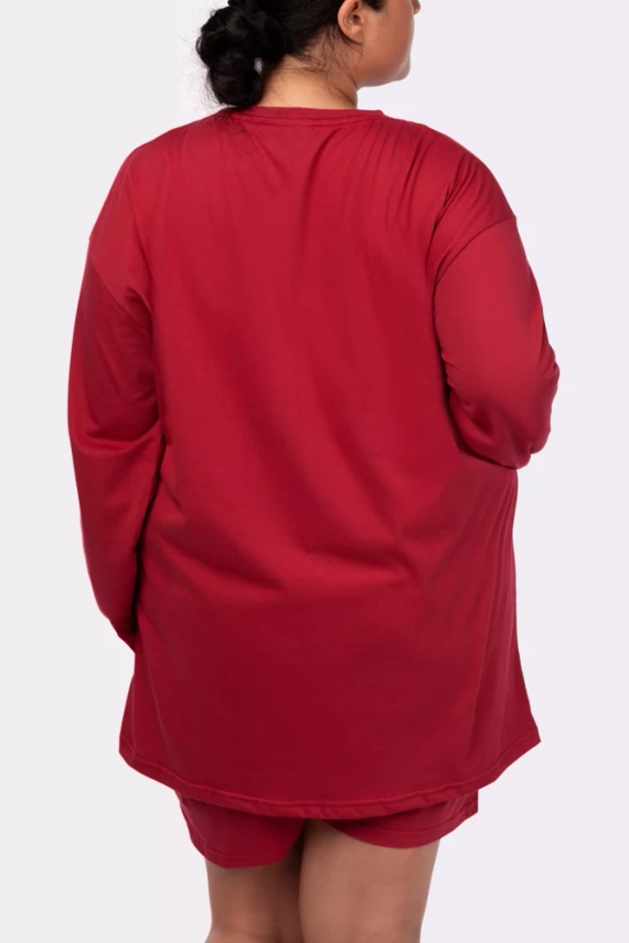 Piżama damska Joy longsleeve Mona burgund