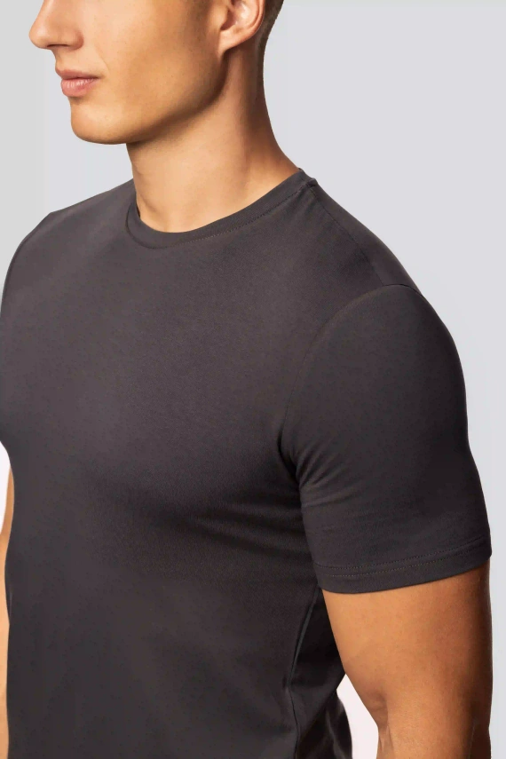 Koszulka męska Urban grafitowa– Klasyczny krój, bawełna z elastanem, komfort i swoboda ruchów