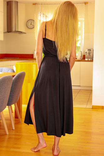 Sukienka Grace Mirale – Długa wiskozowa sukienka z gumką w talii i rozcięciem | Made in Poland