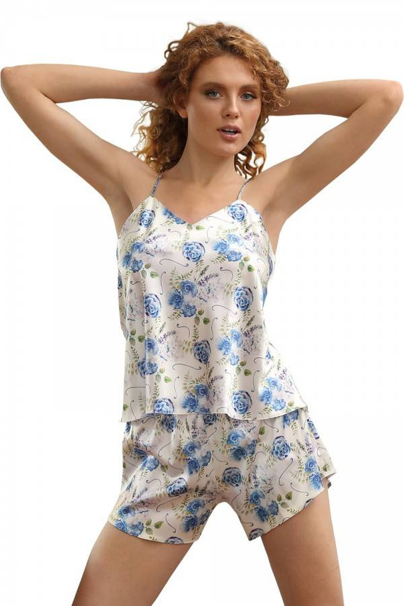 Komplet piżama damska Flowers DKaren -DK-KK 3 biały