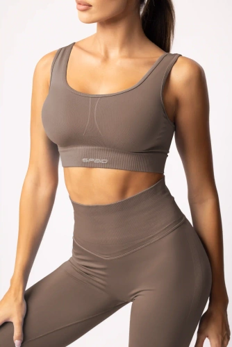 SPAIO Flex 2.0 – biustonosz sportowy seamless do aktywnego stylu beżowy