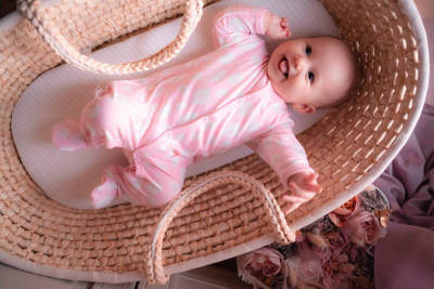 Pajac Bamboo Ewa Klucze - różowy