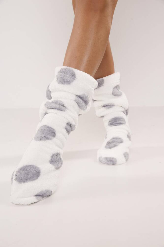 Gładkie skarpetki 553/554 Wellsoft De Lafense - ecru duże koła