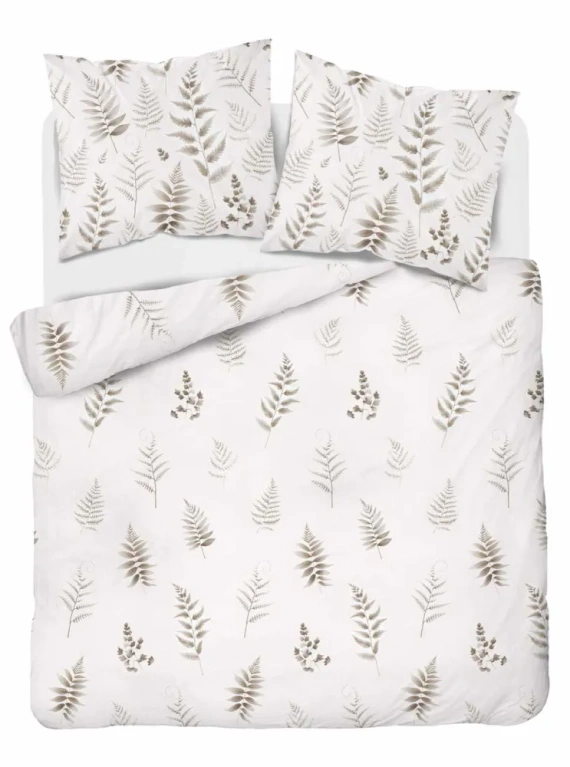 Pościel satynowa liście 4927 B Home Satin Detexpol beżowy 