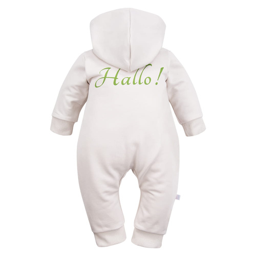 Pajac z kapturem kombinezon Hallo Eevi - ecru