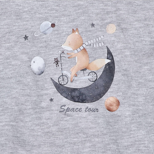 Bluzka z bawełny organicznej Space Tour Nini szary