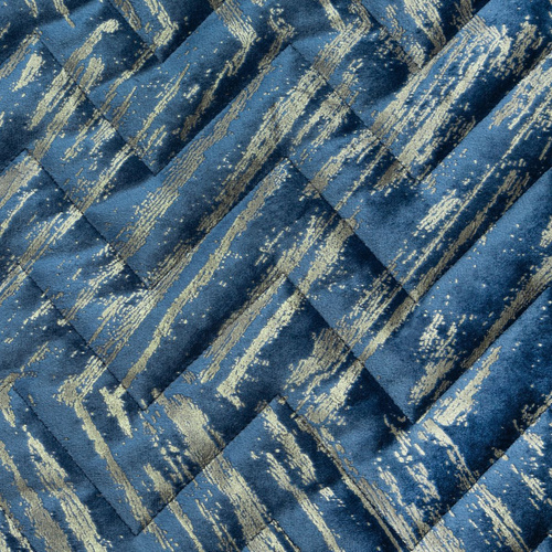 Narzuta dekoracyjna welwetowa wzór geometryczny Agata 1 Eurofirany granat/złoty