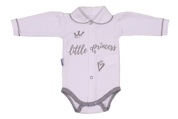 Body rozpinane z kołnierzykiem "LITTLE PRINCESS" różowe