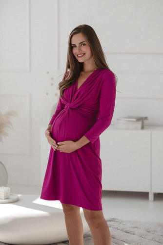 Sukienka ciążowa i do karmienia rękaw Loop 7/8 Milk&Love fuksja