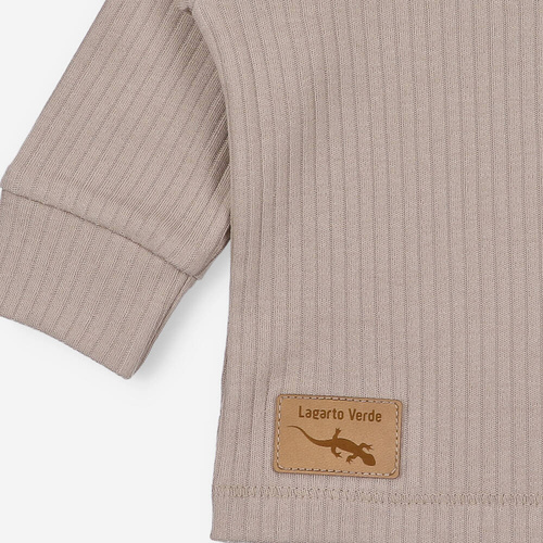 Bluzka z dzianiny prążkowej Lagarto Verde - beżowy