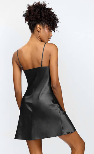 Halka satynowa Kamaria koszulka damska DKaren - czarny