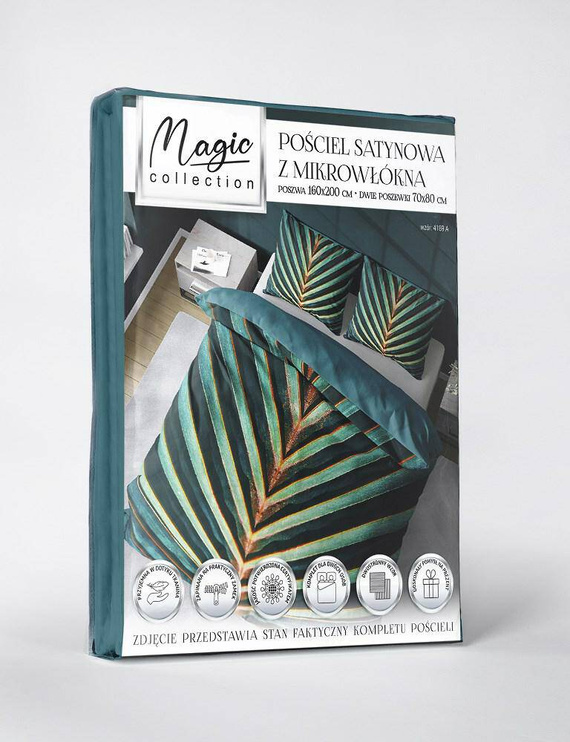 Pościel z mikrofibry 4189 A 3D liście Detexpol zielony