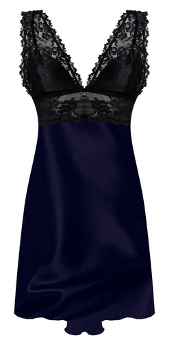 Cleo Koszulka satynowa damska DKaren - granatowa 