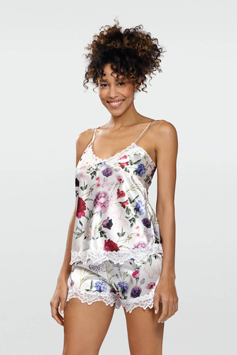 Komplet piżama damska Flowers DKaren -DK-KV biały