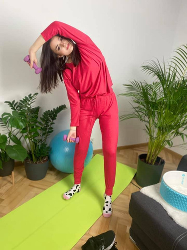 555 Paula Piżama Damska De Lafense - malina