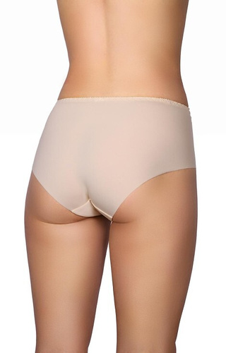 Figi damskie Modo 58 beżowe – koronka z przodu, mikrofibra, laserowe wykończenie