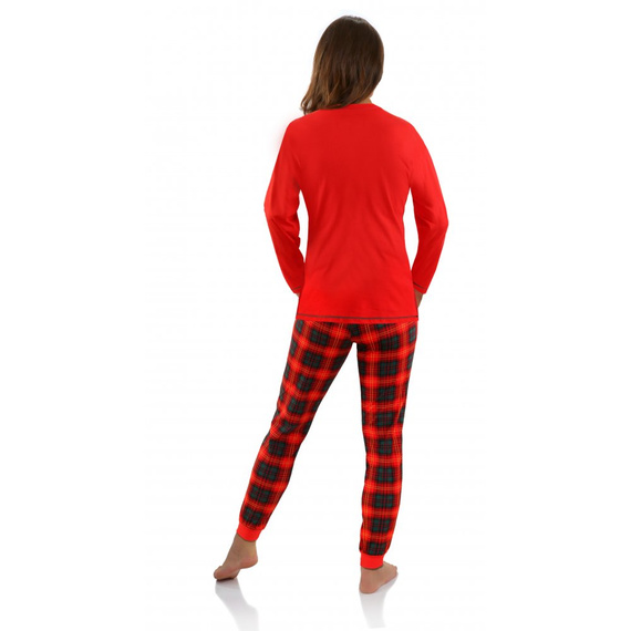 Piżama damska świąteczna 2576 Skrzat Sesto Senso czerwony
