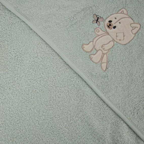 Niemowlęce okrycie kąpielowe Baby 66 Miś Eurofirany miętowy