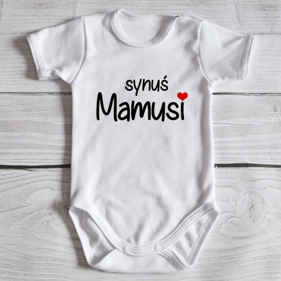 Body krótki rękaw " Synuś Mamusi ver2" Moocha czarne