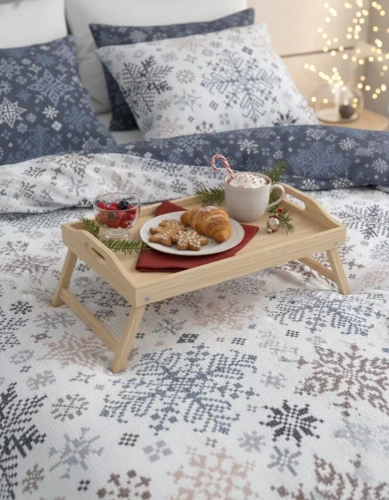 Scandic 068 Scandic Faro biała granatowa renifery  – pościel świąteczna dwustronna, bawełna 100%, komplet 