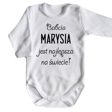 Body długi rękaw "Babcia najlepsza na świecie"" Moocha biały