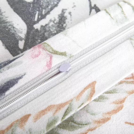 Pościel flanelowa liście 31505/1 Darymex biały