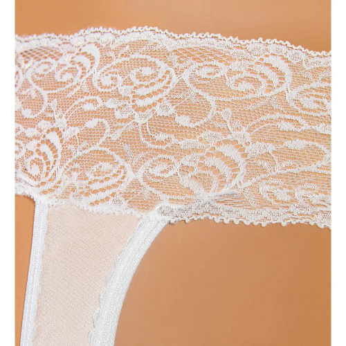 Beatrice 3D Rajstopy imitujące pończochy 50 den Sesto Senso- biały