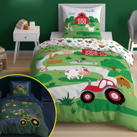 Pościel bawełniana świecąca w ciemności 5407 A Farma Detexpol 