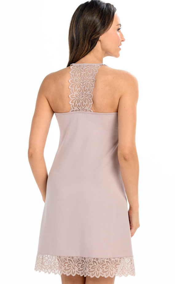 Koszula nocna z koronką Kolhi Teyli - kakaowy