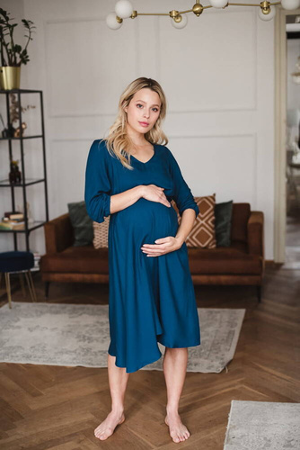 Sukienka ciążowa i do karmienia Lovely Dress Midi Milk&Love poseidon