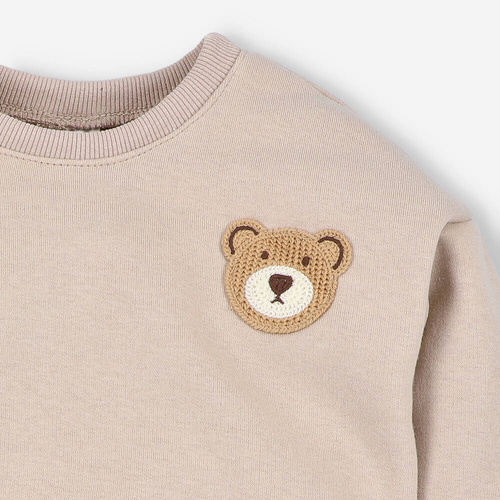 Bluza z długim rękawem Miś Pretilo Mini - beżowa