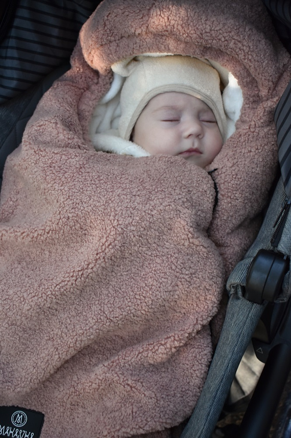 Śpiworek do wózka Alpaka Dusty Pink Makaszka