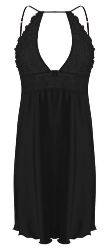 Koszulka satynowa damska Afrodyta DKaren - Czarny