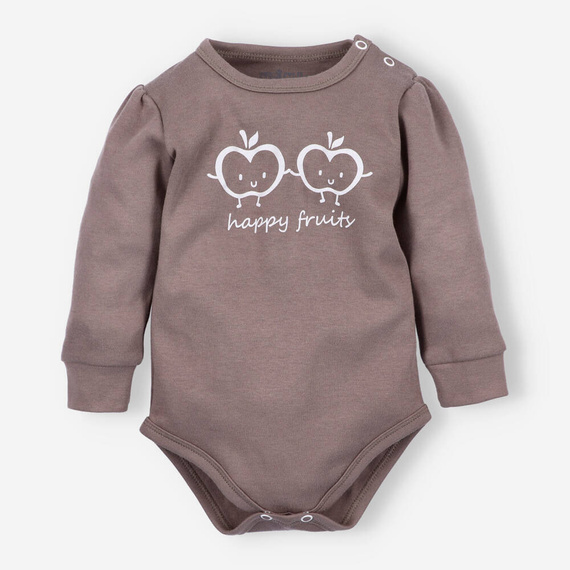 Body z bawełny organicznej Happy Apples Nini brązowy 