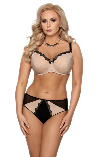 VB-404 Biustonosz usztywniany Vena beżowo-czarny