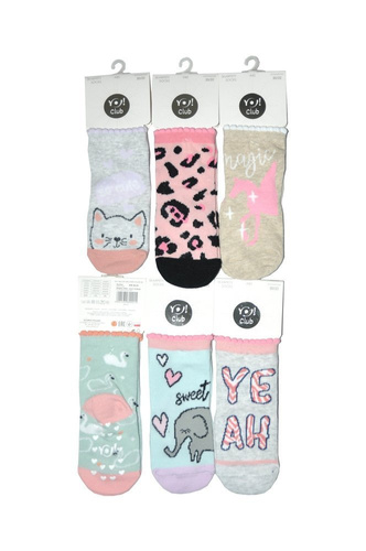  Skarpetki dziewczęce ABS SK-06C A'6   YO! mix kolor