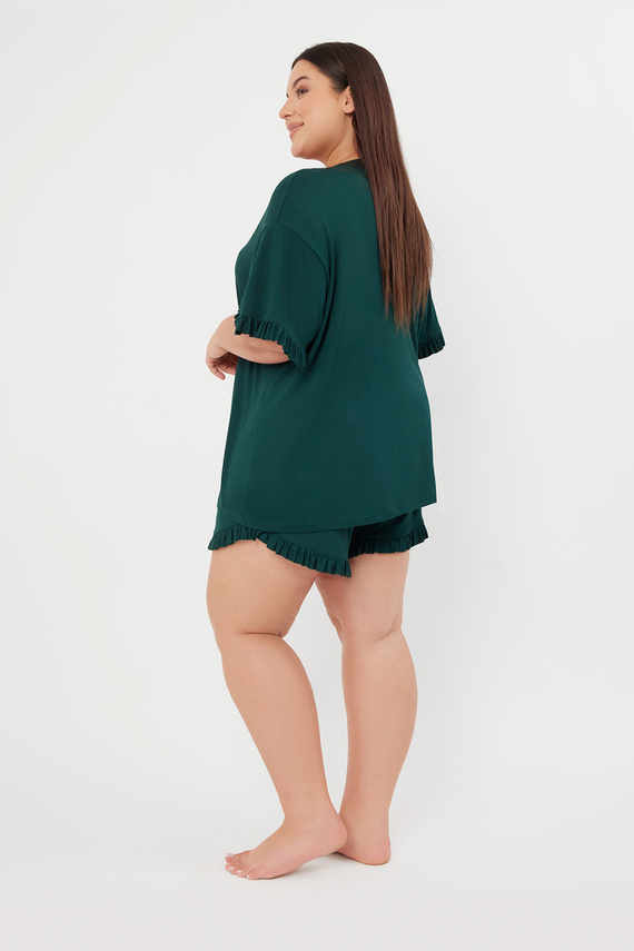 Piżama Damska krótki rękaw, spodenki Styl Italian Fashion - zielony