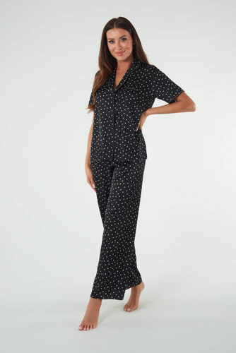 Piżama Damska krótki rękaw, długie spodnie Ria Italian Fashion - druk 