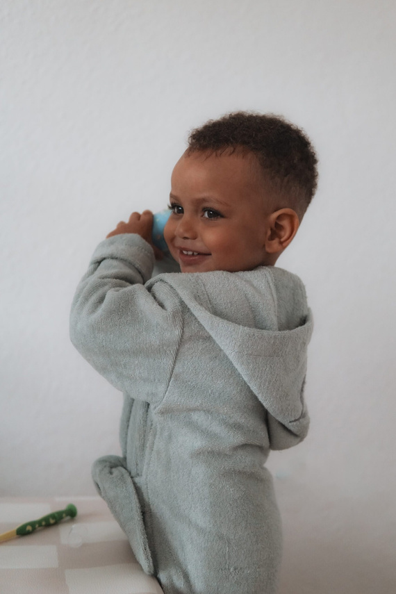 Dziecięcy szlafrok bambusowo-bawełaniany Yosoy - szałwiowy