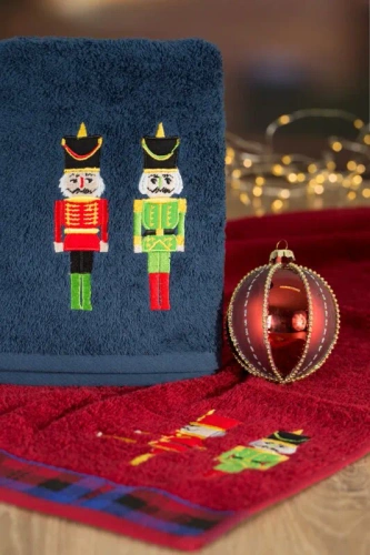 Ręcznik świąteczny dziadek do orzechów Peter Eurofirany granatowy