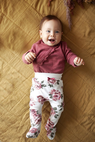 Body kopertowe z długim rękawem "ROSES B" Makoma bordowy 