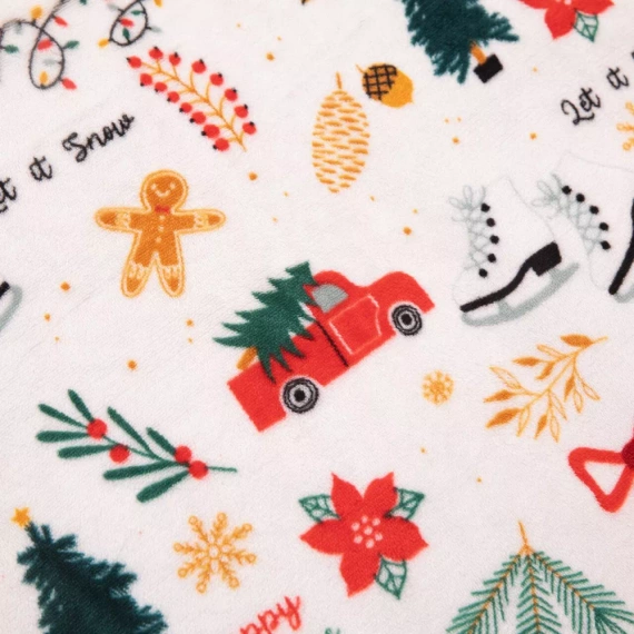 Merry Cozy Pościel pluszowa świąteczna biały miś Spod Igły i Nitki– mikrofibra 100%, 210 g/m²