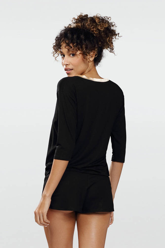 Komplet Piżama Damska Edith DKaren - Czarny