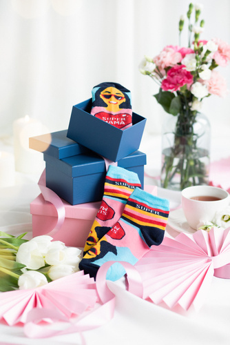 Skarpety damskie K89S Super Mama Italian Fashion - granat/kolory