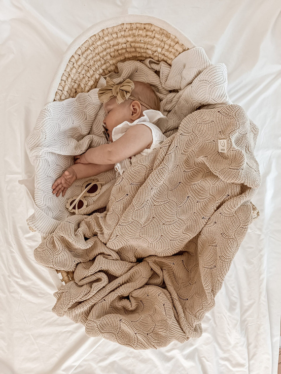 Kocyk WAVES eco cotton Cappuccino Yosoy