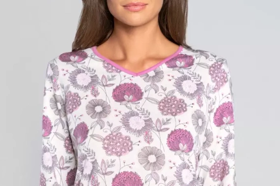 Piżama Damska długi rękaw, spodnie Lobelia Italian Fashion -